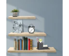 Artiss Floating Wall Shelf Set of 3 Oak