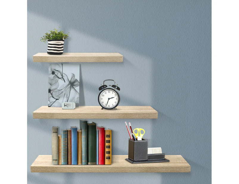 Artiss Floating Wall Shelf Set of 3 Oak