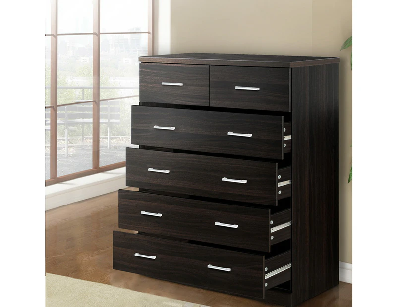 Artiss 6 Chest of Drawers - ANDES Walnut