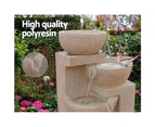 Gardeon Solar Water Feature with LED Lights 4-Tier Sand 72cm