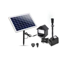 Gardeon Solar Pond Pump with Battery Kit LED Lights 6.6FT