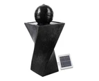 Gardeon Solar Water Feature Twisted Fountain LED Light Bird Bath 85CM Black