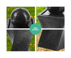 Gardeon Solar Water Feature with LED Lights Black 85cm