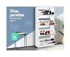 Artiss Shoe Cabinet Mirror Shoes Storage Rack Organiser 60 Pairs Cupboard Shelf