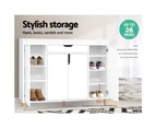 Artiss Shoe Cabinet Shoes Storage Rack 120cm Organiser White Drawer Cupboard