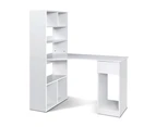 Artiss Computer Desk Bookshelf Drawer Cabinet White 120CM