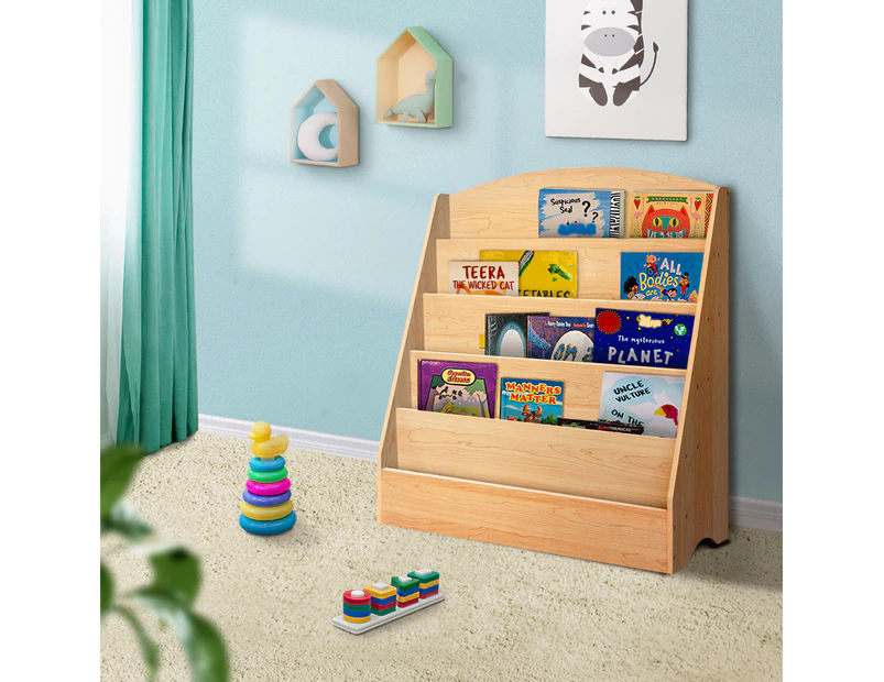 Keezi 5 Tiers Kids Bookshelf Magazine Shelf Organiser Bookcase Display Rack