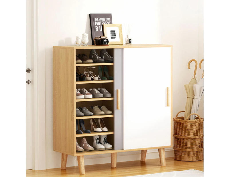 Artiss Shoe Cabinet 30 Pairs Sliding Doors