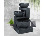 Gardeon Solar Water Feature with LED Lights 3-Tier Bowls 60cm