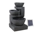 Gardeon Solar Water Feature with LED Lights 3-Tier Bowls 60cm