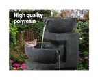 Gardeon Solar Water Feature with LED Lights 3-Tier Bowls 60cm