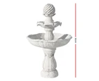 Gardeon Solar Water Feature 3 Tiers Ivory 93cm