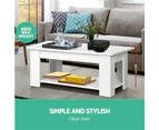 Artiss Lift Up Top Mechanical Coffee Table - White