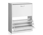 Artiss Shoe Rack Cabinet 24 Pairs Adjustable Shelves White Iris