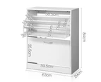 Artiss Shoe Rack Cabinet 24 Pairs Adjustable Shelves White Iris