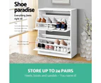Artiss Shoe Cabinet Shoes Storage Rack 24 Pairs Wooden Organiser Shelf Cupboard