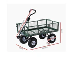 Gardeon 360kg Mesh Garden Cart Steel Removable Sides Trolley Wagon ATV Trailer