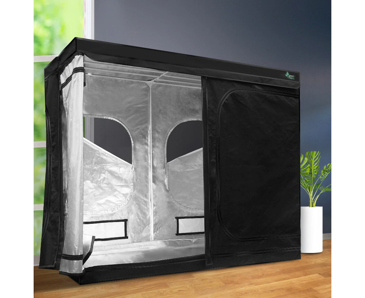 Greenfingers Grow Tent 240x120x200CM Hydroponics Kit Indoor Plant Room Black