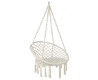 Gardeon Hammock Chair Outdoor Hanging Macrame Cotton Indoor Cream