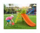 Keezi Kids Slide Set Basketball Hoop Indoor Outdoor Playground Toys 100cm Orange