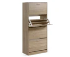 Artiss Shoe Rack Shoes Storage Cabinet 60 Pairs 4 Doors - Wood