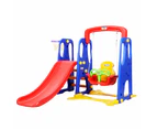 Keezi Kids Slide Swing Set Basketball Hoop Outdoor Playground Toys 120cm Blue