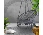Gardeon Hammock Chair Outdoor Hanging Macrame Cotton Indoor Grey