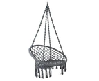 Gardeon Hammock Chair Outdoor Hanging Macrame Cotton Indoor Grey