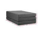 Giselle Bedding Foldable Mattress Folding Foam Double Grey