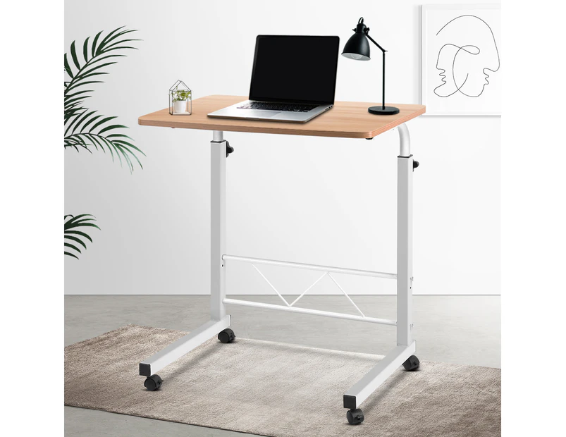 Artiss Laptop Desk Table Adjustable 60CM Light Wood