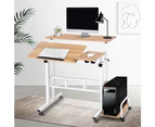 Artiss Laptop Desk Table Adjustable Light Wood 80CM