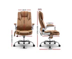 Artiss 8 Point Massage Office Chair PU Leather Espresso