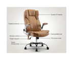 Artiss 8 Point Massage Office Chair PU Leather Espresso