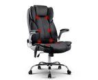 Artiss 8 Point Massage Office Chair PU Leather Black