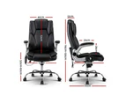 Artiss 8 Point Massage Office Chair PU Leather Black