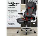 Artiss 8 Point Massage Office Chair PU Leather Black