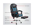 Artiss 8 Point Massage Office Chair PU Leather Footrest Black