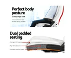 Artiss 8 Point Massage Office Chair Heated Seat Recliner PU White