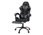 Artiss Gaming Chair 2 Point Massage Chairs Footrest Grey