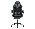 Artiss 2 Point Massage Gaming Office Chair Footrest Grey