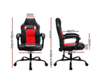 Artiss 2 Point Massage Gaming Office Chair PU Leather Red