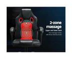 Artiss 2 Point Massage Gaming Office Chair PU Leather Red