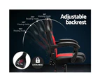 Artiss 2 Point Massage Gaming Office Chair PU Leather Red