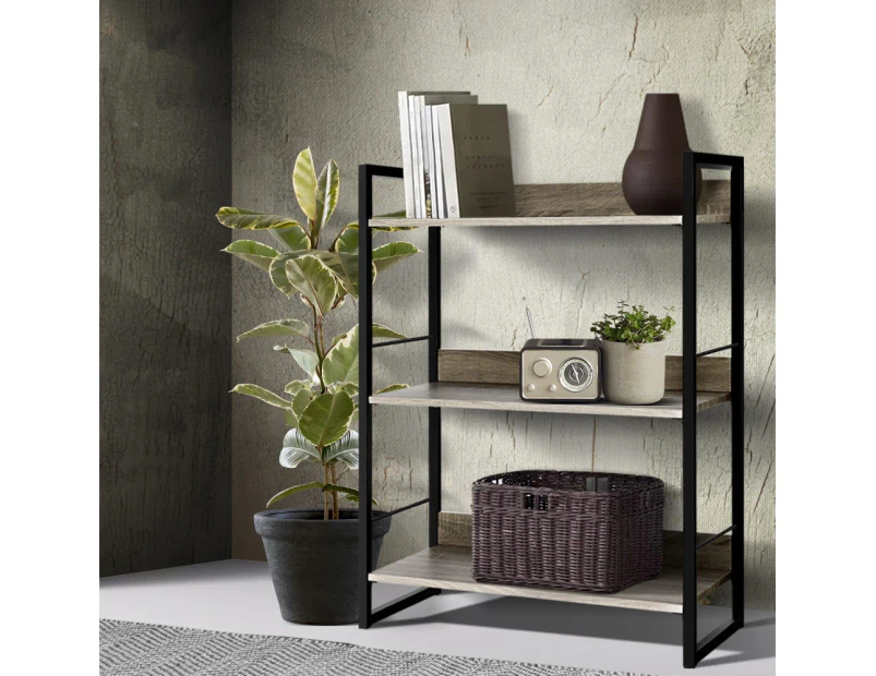 Artiss Bookshelf 3 Tiers - NOE Black and Oak