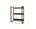 Artiss Bookshelf 3 Tiers - NOE Black and Oak