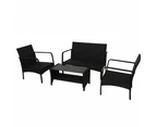 Gardeon Outdoor Sofa Set Lounge Setting Wicker Table and Chairs Garden Patio Furniture