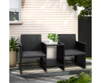 Gardeon Outdoor Furniture Wicker Chairs Table Setting Birstro Set Patio Garden