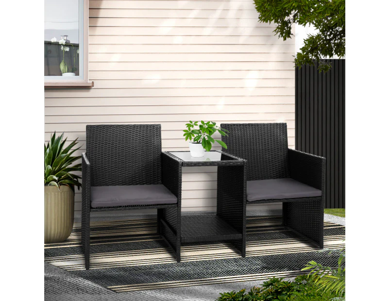 Gardeon Outdoor Furniture Wicker Chairs Table Setting Birstro Set Patio Garden