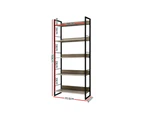 Artiss Bookshelf 5 Tiers - NOE Black and Oak