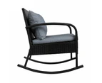 Gardeon 2PC Rocking Chair Table Wicker Outdoor Furniture Patio Lounge Setting